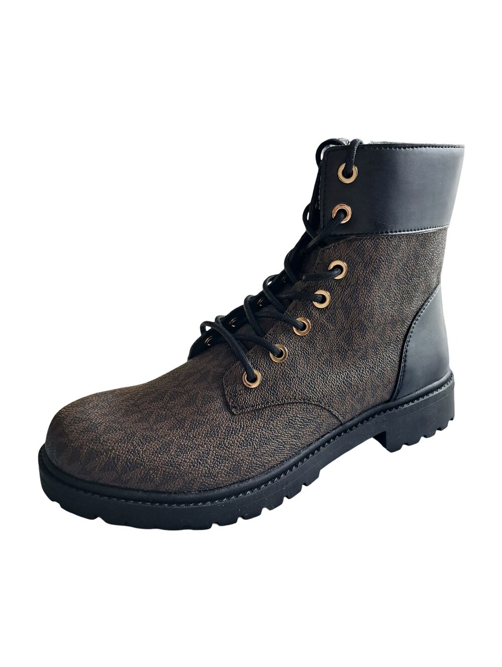 Michael Kors Alistair Bootie Combat Boots Women's Size 9M Black Brown New - Picture 2 of 11
